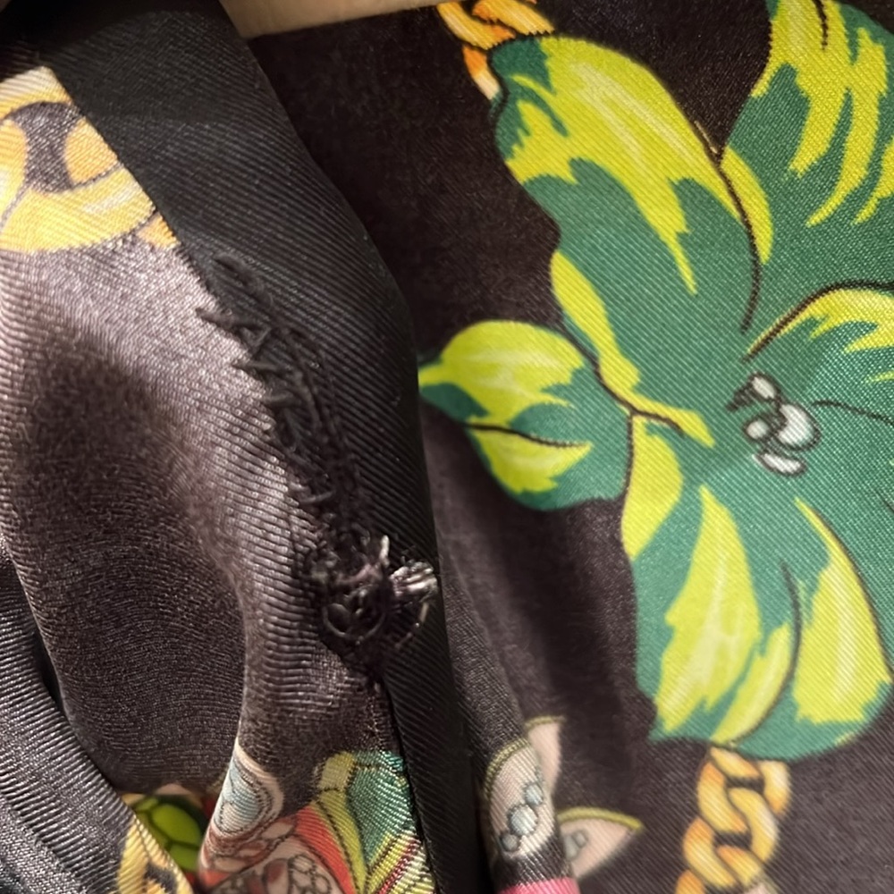 VERSACE Silk Barocco Print Wrap Dress - IT 42 (US M) - Black/Multi - Picture 8 of 11